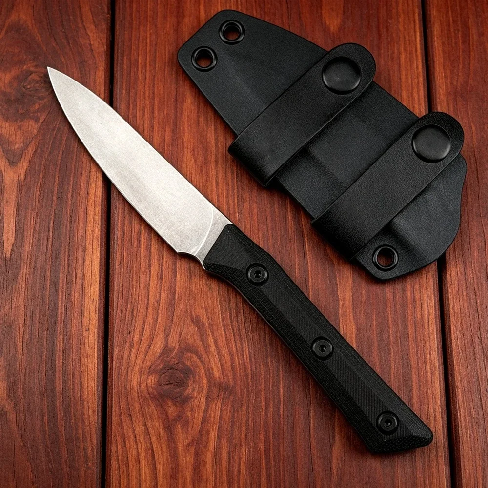 3500‑10BK Full Tang Fruit Fixed Blade Knife, 8Cr13Mov Steel with G10 Handle, Portable Utility Knife for Outdoor Camping Hiking