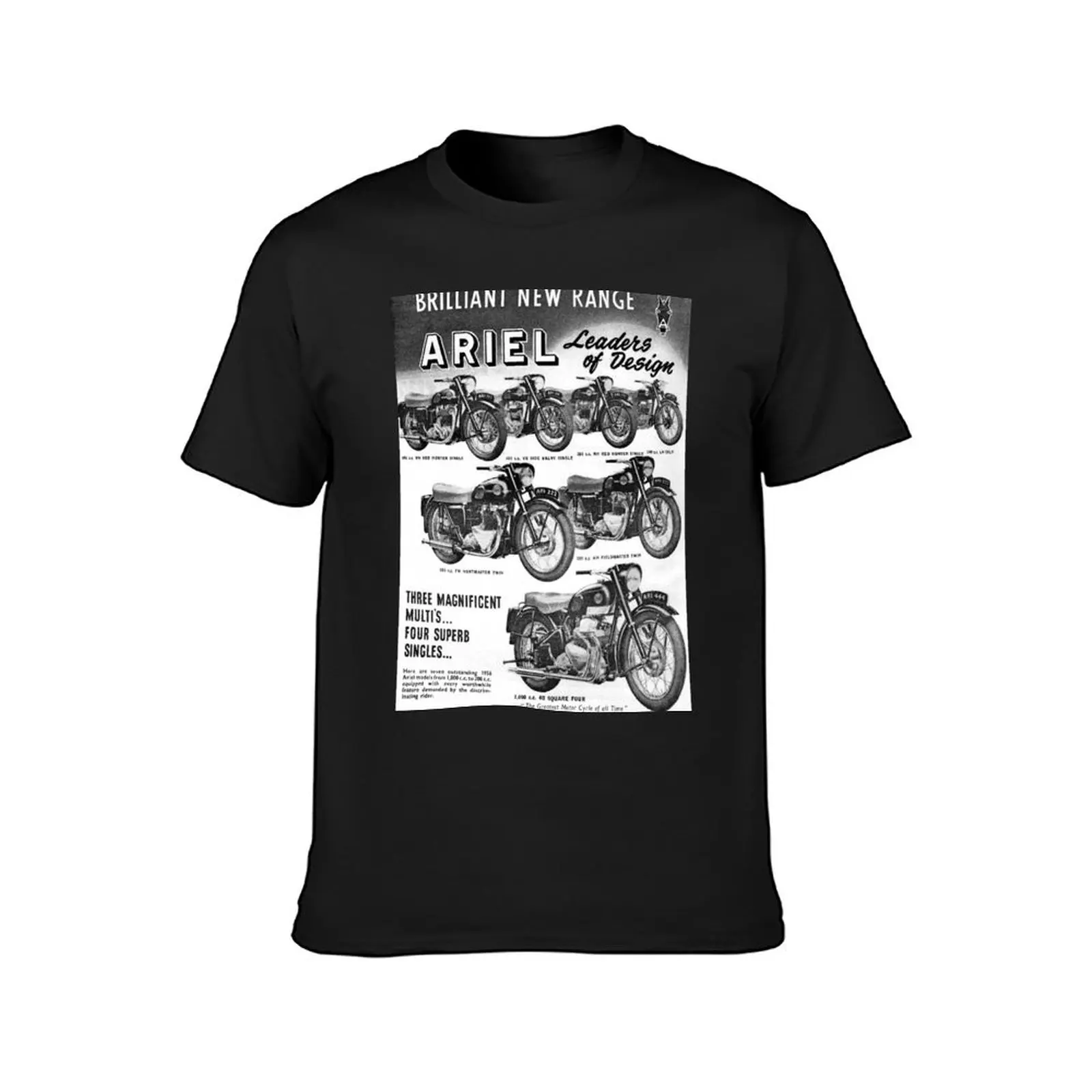 1955 Ariel Motorcycle advert T-Shirt sports fans vintage oversized t shirts for men