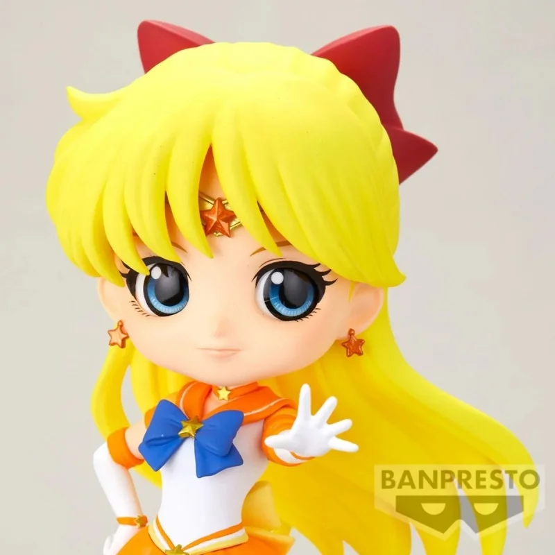 BANDAI Anime Sailor Moon Cosmos Qposket Eternal Sailor Venus ตัวเลขการกระทํา Pvc รูปปั้นสะสมเครื่องประดับของเล่นเด็กของขวัญ