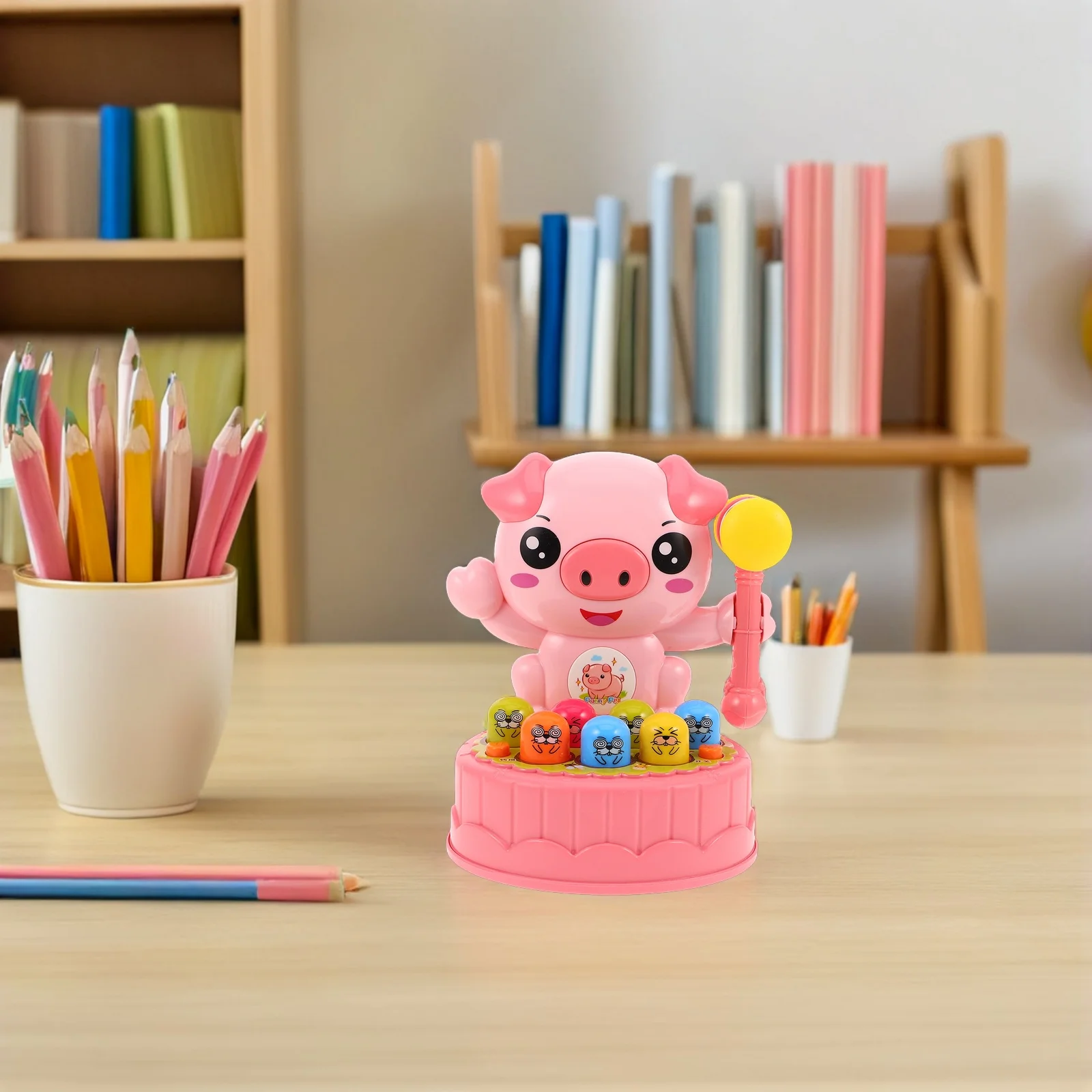 

Toddler Toys Children's Educational Thinking Training Puzzle Hammer for Kids Pink Interactive Whack Parent-child