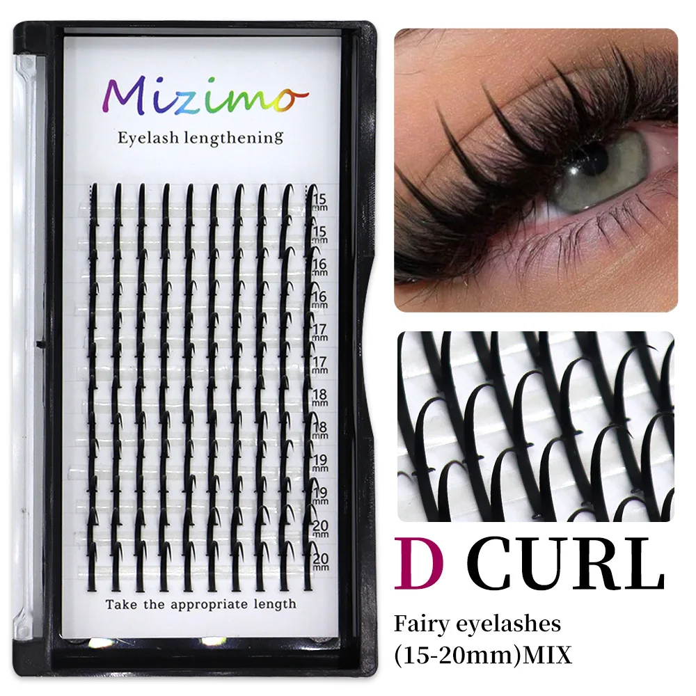 Handmade 12-Pair Fairy-Style Eyelash Set, Mixed Upper and Lower Lashes, Elf-Style Eyelash Extension Makeup Tool