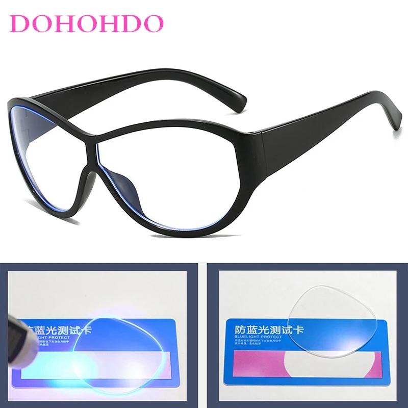 Übergroßen Rahmen Oval Optische Gläser Männer Frauen Mode Luxus Marke Designer Computer Lesen Anti-Blau Licht Brillen Lentes