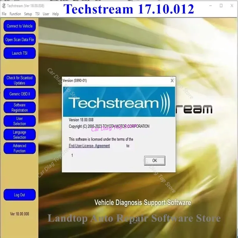 Hot! TIS Techstream 17.10.012 Code reader tuning for MINI VCI for OTC Scanner ECM ECU chip programming tool Diagnostic software