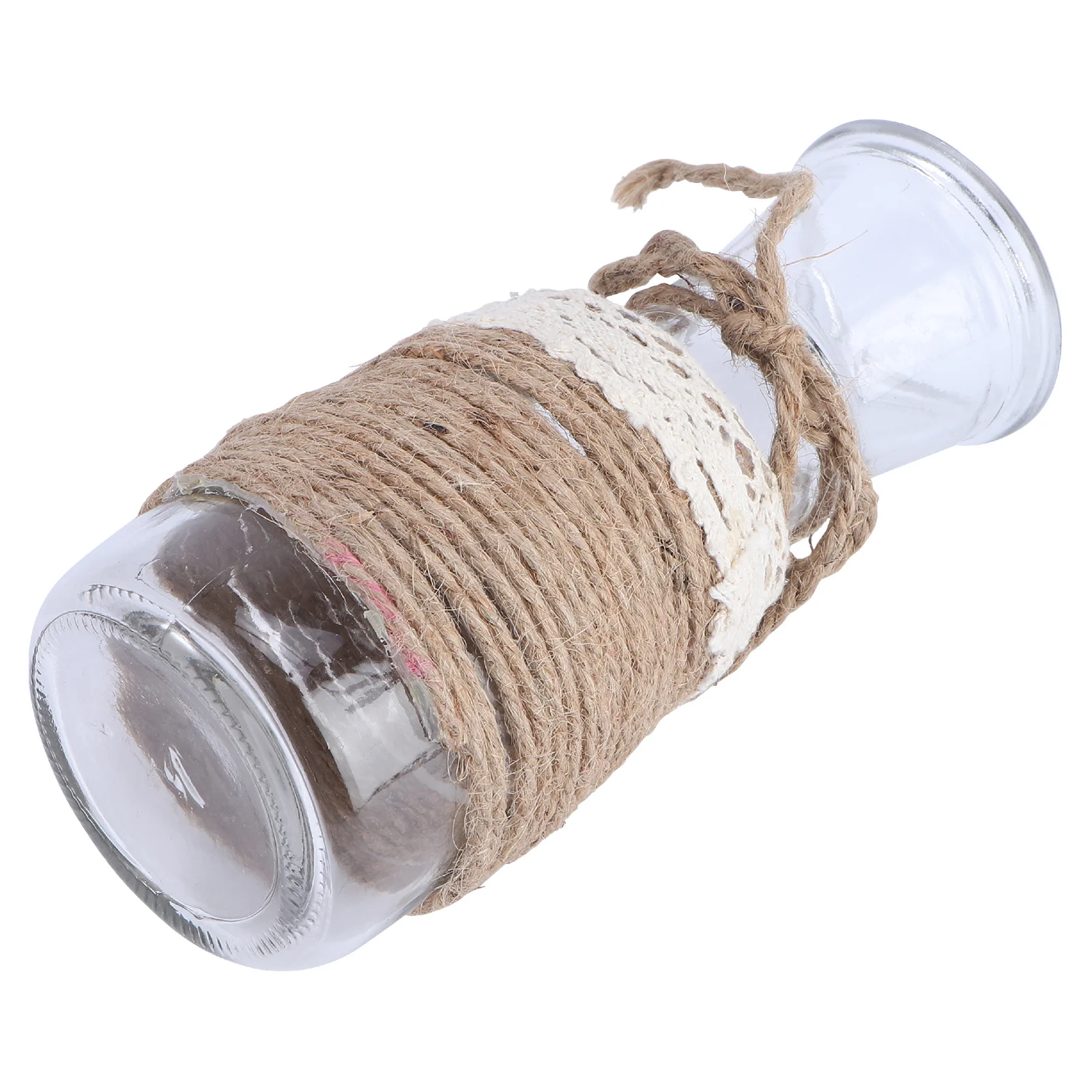 

1Pcs Handmade Rope Decorative Glass Vase Indoor Adornment Hydroponic Container for Flower Arrangement Home Glass Vase