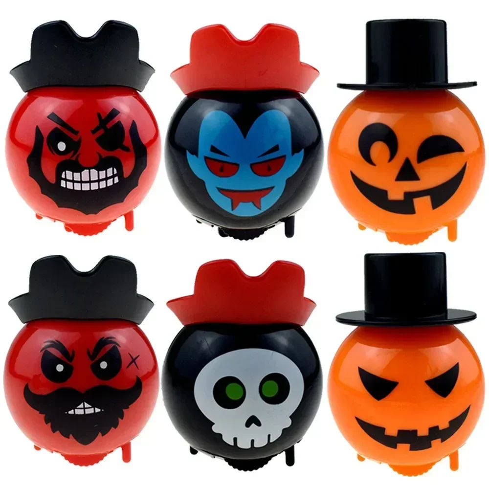 Novelty Windup Chain Jumping Teeth Ghost Pumpkin Skeleton Halloween Windup Little Toy Santa Claus Gift сиреноголовый игрушка