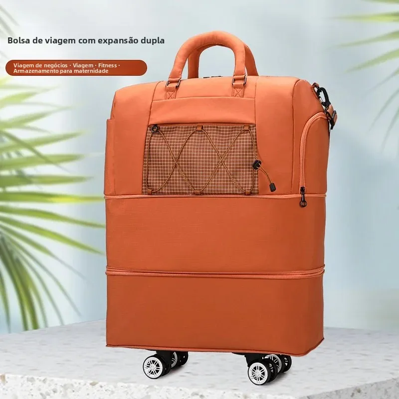 new-large-capacity-handheld-travel-bag-lightweight-stroller-bag-with-universal-wheels-luggage-storage-bag-for-men-casual-style