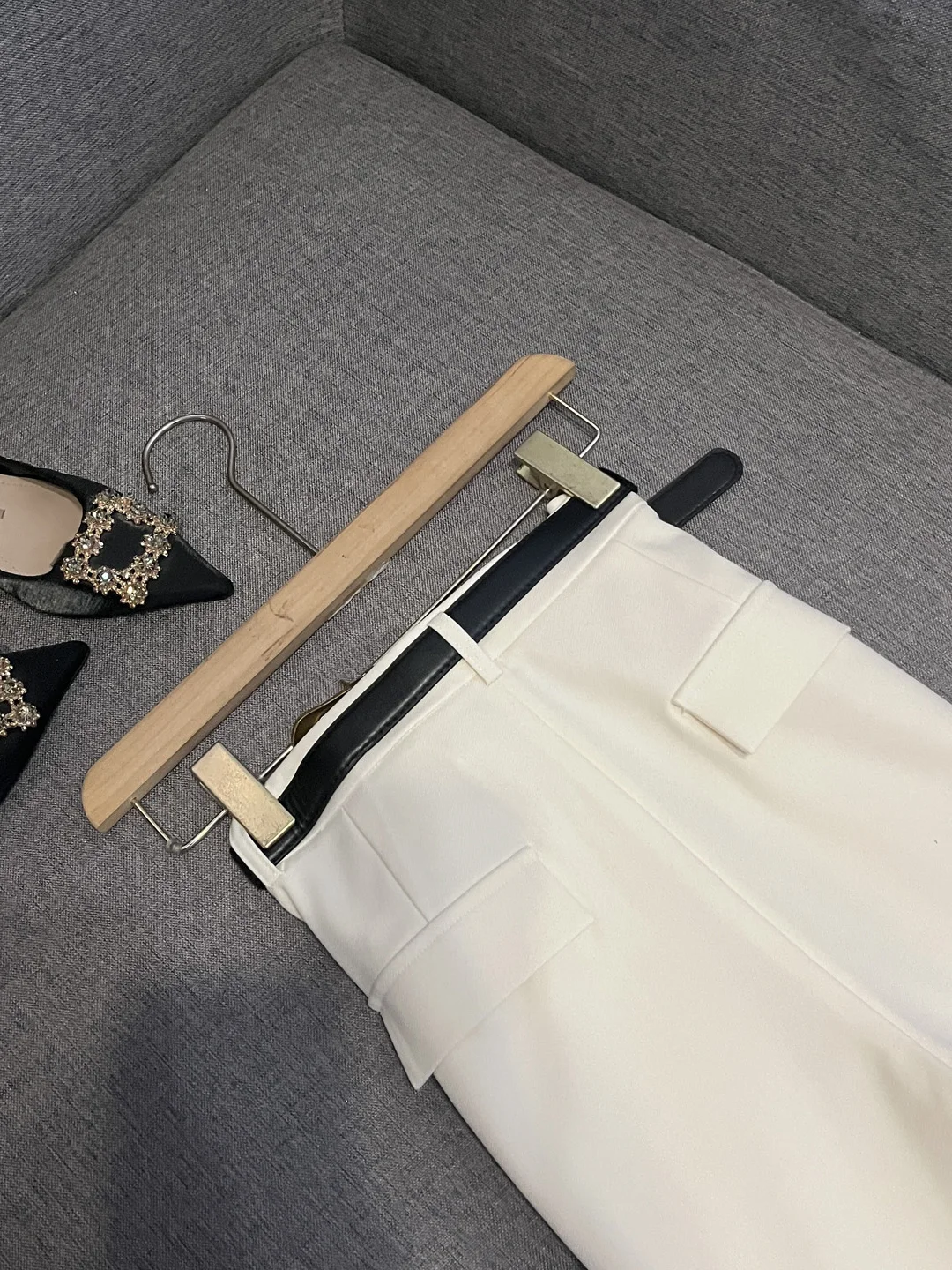 Pantalones largos sueltos de plátano elástico de cintura alta para mujer, pantalones informales adelgazantes con cuchillo, nueva tela de algodón Sle 2025