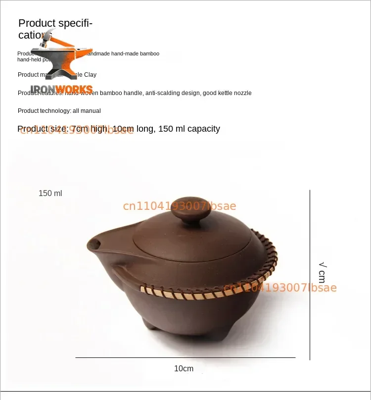 Hot SalesCeramics Purple Sand Handmade Handmade Hand-held Pot Gaiwan Evolution Kung Fu Tea Set Anti-scalding Good Water