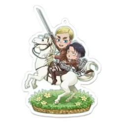 Game Erwin Smith Levi Ackerman Acrylic Stand Mini Figure Doll Anime Keychain Pendant Keyring for Gift
