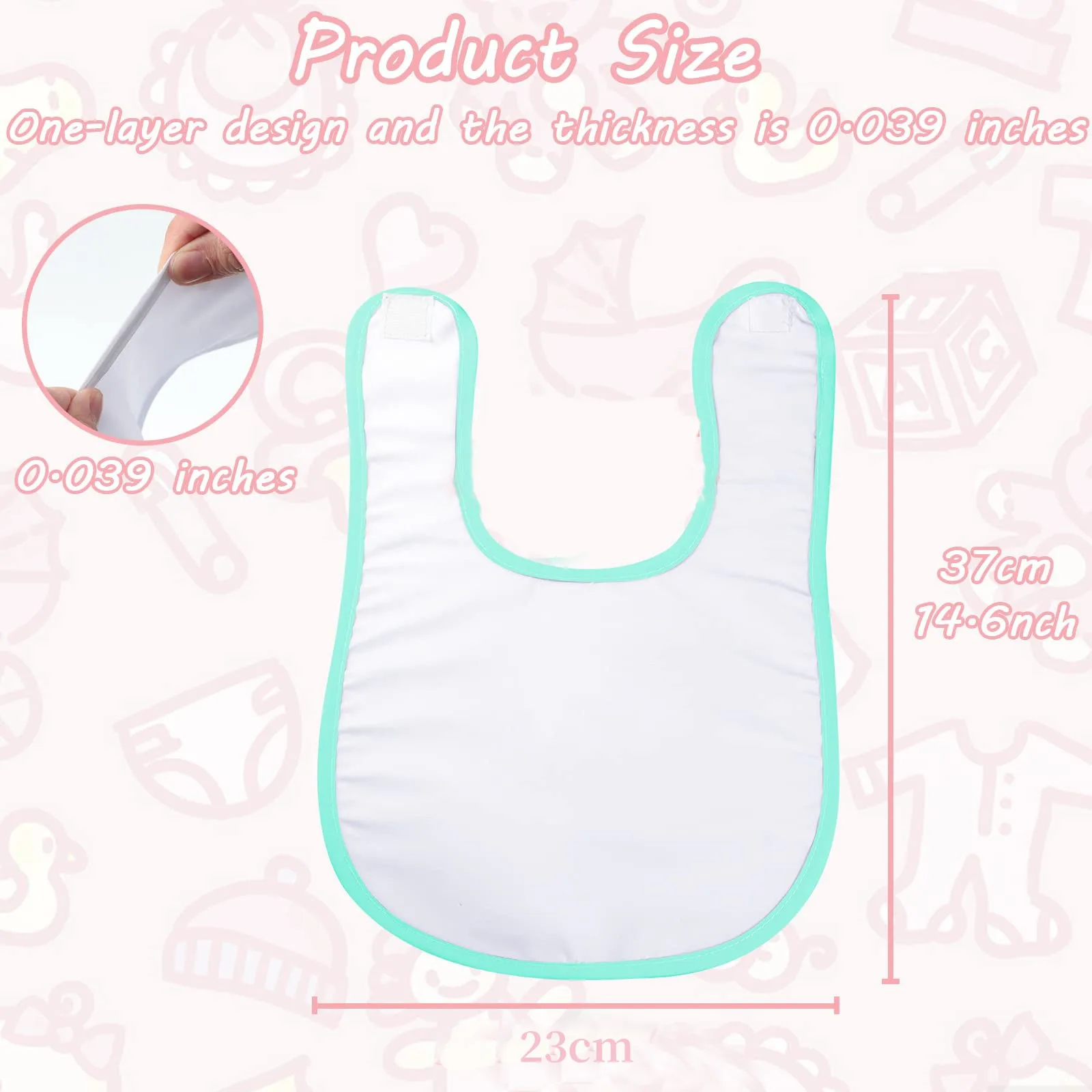 5Pcs/Set Sublimation Blanks Baby Bibs Washable Reusable Fabric Bibs For Infant Newborn DIY Creative Design Heat Transfer