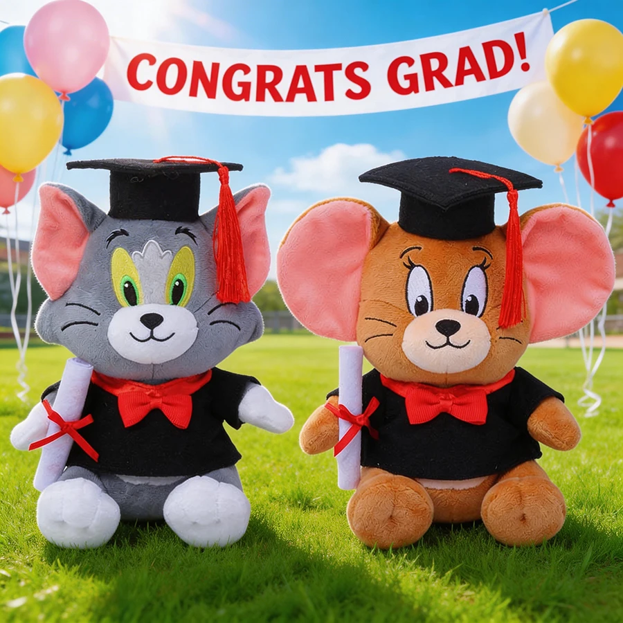 

Graduation Season Gift Tom and Jerry PhD Plush Doll 20cm Kawaii Stuffed Toy