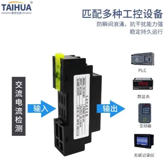 AC Current Transducer 0-5A to 4-20mA Output Voltage Sensor Transformer for Industrial Automation Power Monitoring