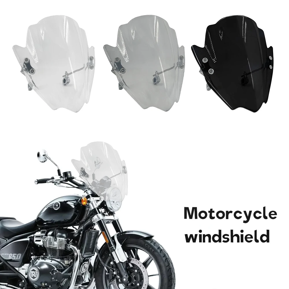 

For Royal Enfield Bear 650 New Universal Adjustable Windshield Sun Visor Deflector Kit Handlebar tube diameter 22.25.28MM