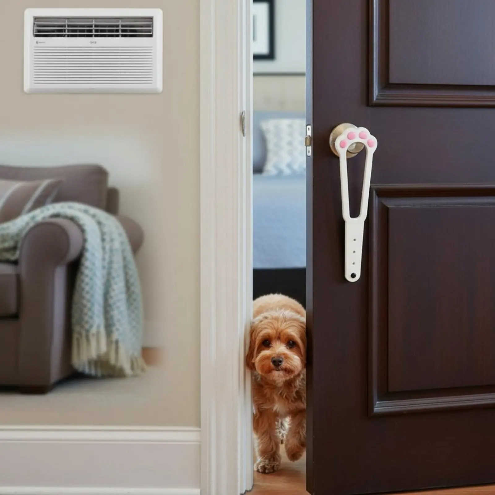 

Pet Door Holder No Drill Feline Door Holder Portable Safe Design for Air-Conditioned Room