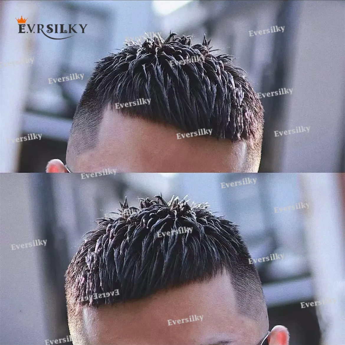 

Natural hairline Gray Black 100% Human hair wig Super durable 100% Human Hair Men Toupee Thin skin Pu Brown Capillary Prosthesis