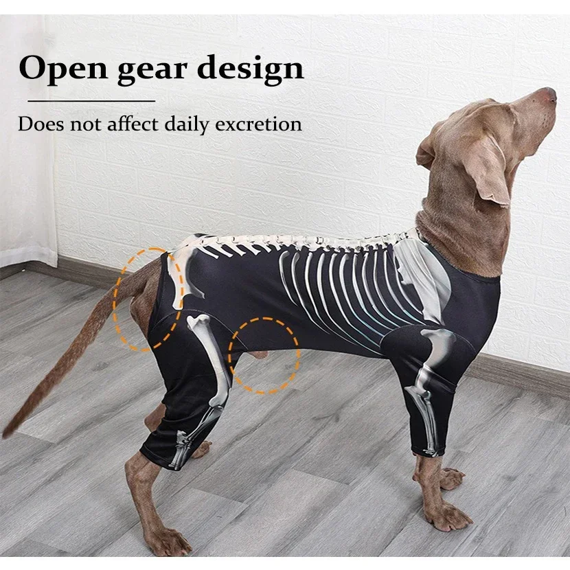 Pet Clothing Halloween Transformation Dressup Skeleton Dog Clothing Pet Cosplay Jumpsuit Halloween Transform Outfit Pet Supplies