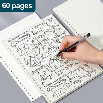 60 stron A5 A4 B5 Luźny notes Wkład Spiralny Segregator Wewnętrzna strona Tygodniowy Miesięczny Do Zadania Linia Kropka Siatka Wewnątrz Papier Artykuły papiernicze