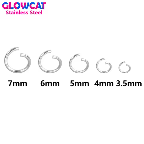 100pcs 3.5/4/5/6/7mm Stainless Steel Silver Color Open Single Loops Jump Rings &amp; Split Ring for Jewelry Making DIY Accessories