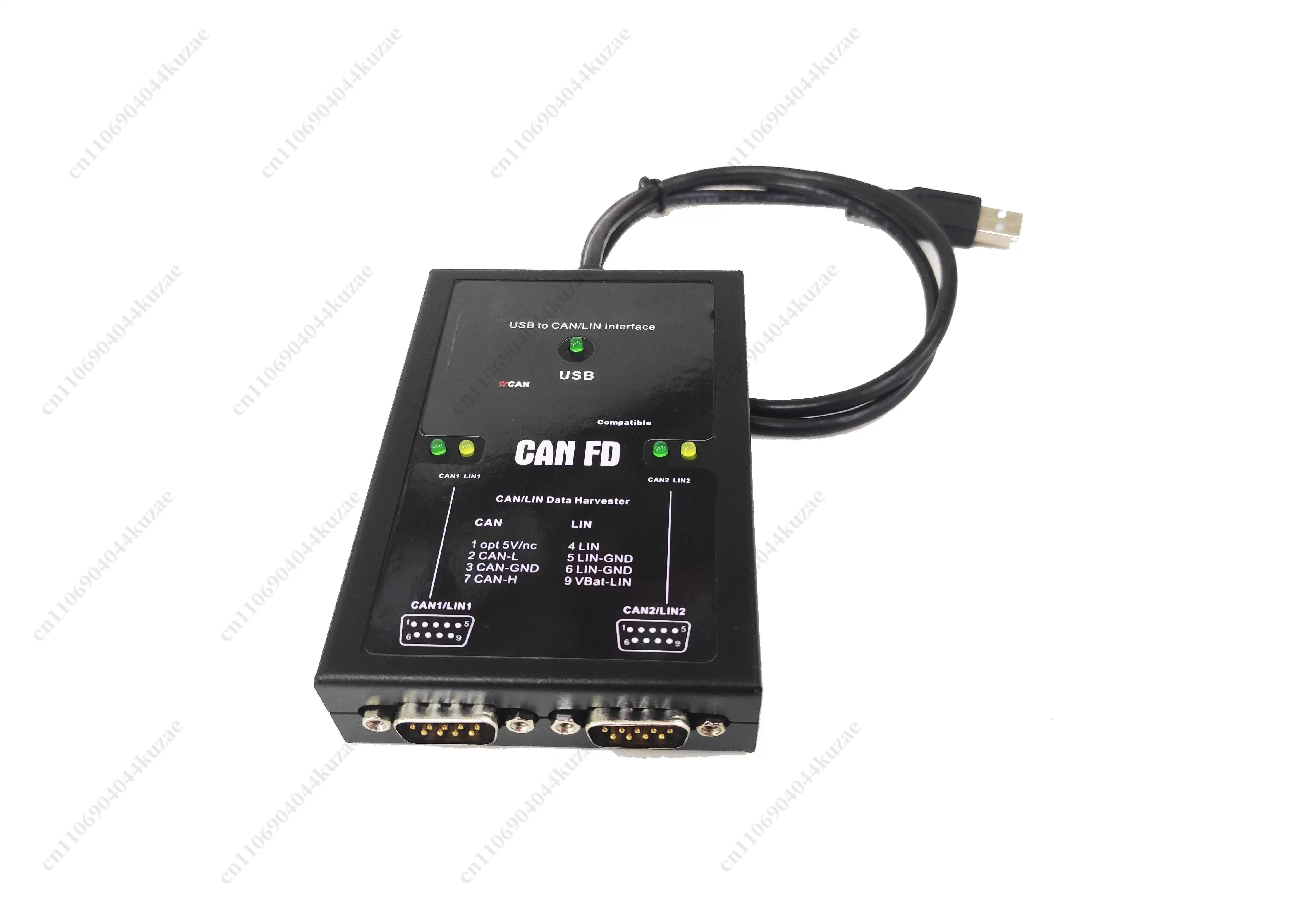 Dual Channel LIN Analyzer Pro, USB To CAN FD Bus Adapter, High-Speed Mbps Compatible with UCAN/PCAN 12