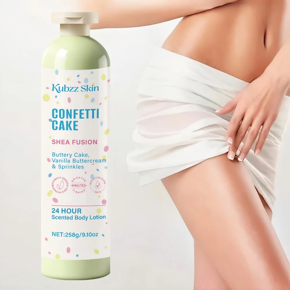 Shea Butter Fusion Confetti Cake Body Firming Cream 258g Large Capacity, Moisturizes and Firms the Skin, with a Fresh Scent Helps Reduce Wrinkles on the Abdomen and Thighs, Leaving Skin Smooth and Soft. With a Non-Greasy Texture and Light Feel, the Confetti Cake Ritual - 24Hr Sweet Escapism