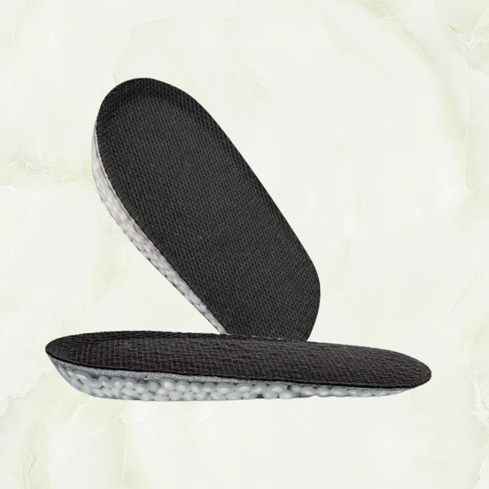 

1 Pair of 1.5cm Men Heightening Insole Absorption Shoe Lift Anti-Slip Silicone Half Insoles Height Increase Shoes Pad Black