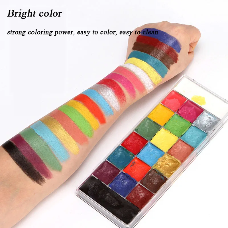 20 colori Body Paint sicuro e Non tossico Multicolor Face Body Paint ing Kit tavolozza di arte del tatuaggio di colore del viso di lunga durata