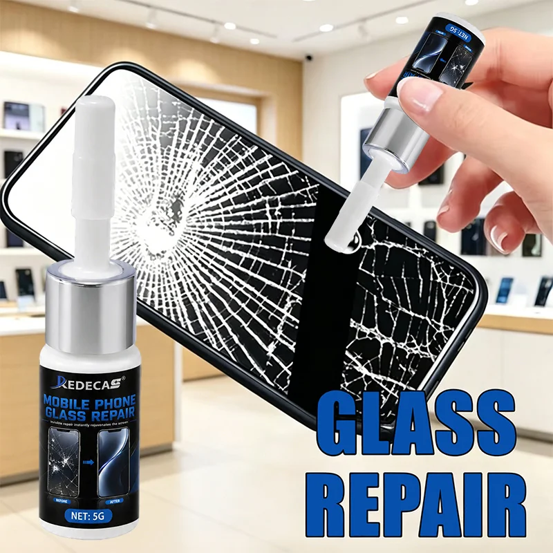 Glass Repair Liquid Kit, Fast-Dry Nano Filler Fix Cracks on Phone Watch Car Camera Glass