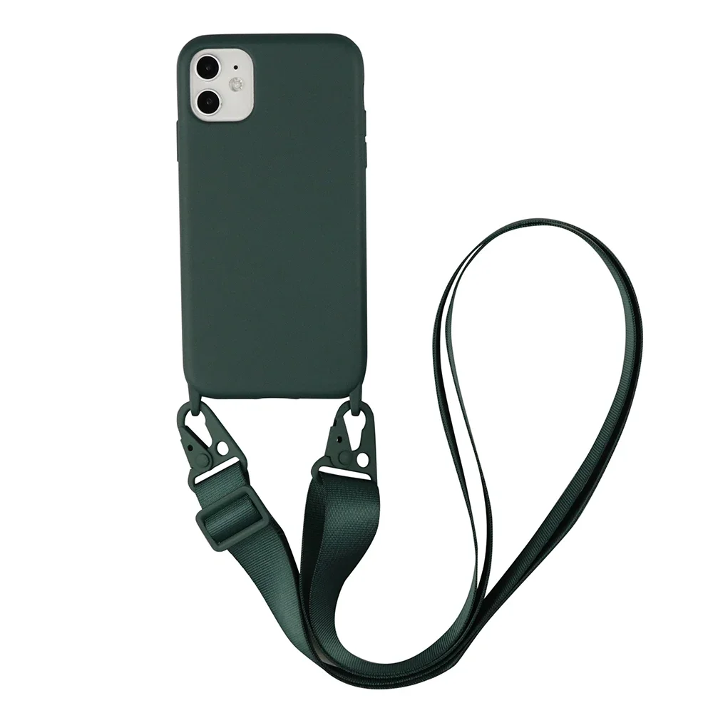 

1.6M Crossbody Necklace Rope Cell Phone Case for iPhone 15 16 Pro 13 12 14 Pro XS MAX XR Lanyard Silicone Neck Strap Cover Tape