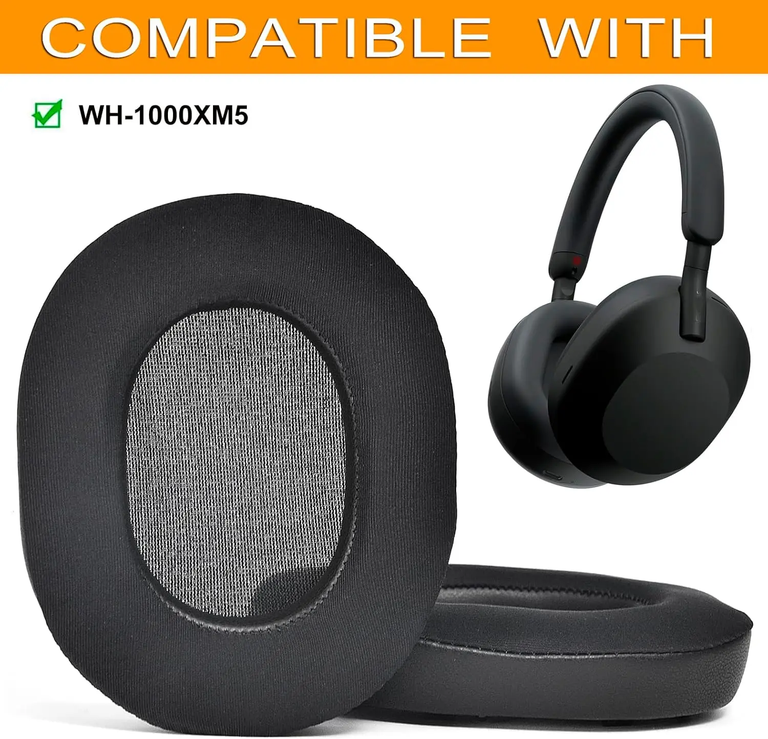 وسائد بديلة لوسائد الأذن من جل التبريد متوافقة مع سماعات الرأس Sony WH-1000XM5 (WH1000XM5)