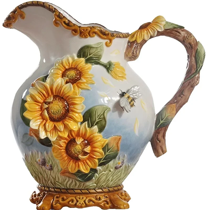 

Large flower vase ceramic sunflower modern fashion European hydroponic porch home desktop bedside living room