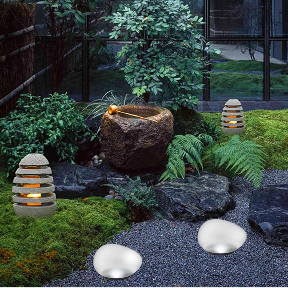 LED Solar Garden Light, Outdoor Waterproof Lawn Lights, Cobble Stone Lamp, Pathway, Quintal, Pátio, Iluminação de paisagem