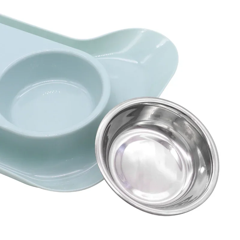 Pet Double Bowl Plastic Kitten Dog Food Drinking Tray Feeder Cat Feeding Pet Supplies Accessories Dog Accessories Pet Bowl