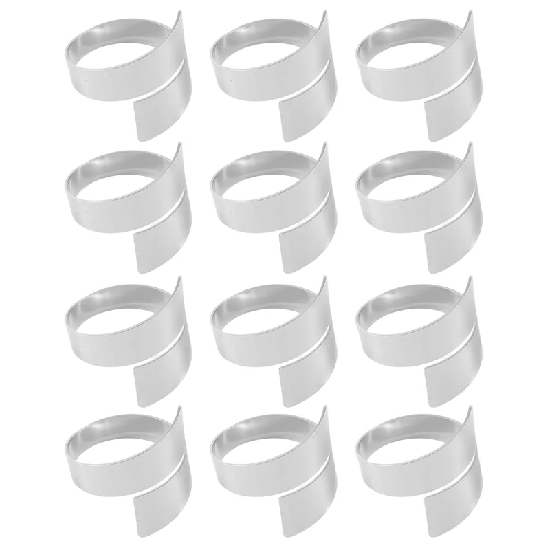 

24Pcs Steel Color Metal Table Decor Napkin Ring Holder Spring For Wedding Setting, Easter Dinner, Valentine's Day
