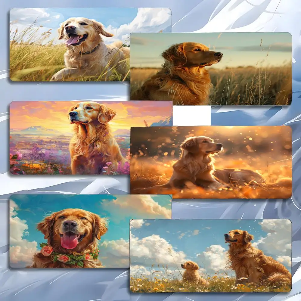 

Lovely Golden Retriever Mouse Pad Mousepad Large Gaming LockEdge Thickened PC Table Desk Mat