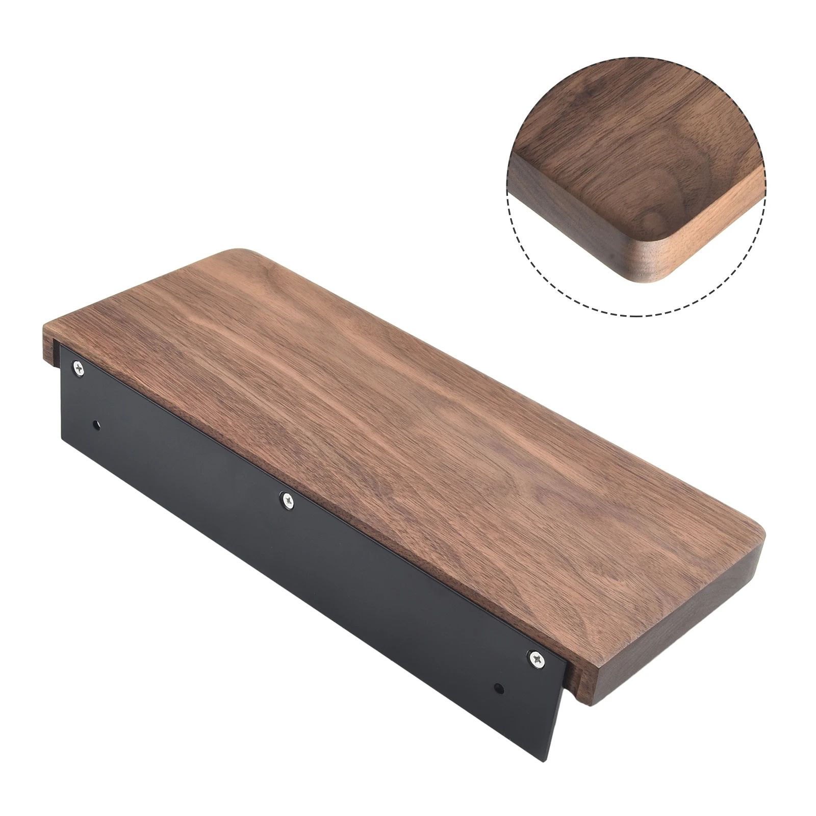 Walnut Shelf Storage Rack Rustic Wood Sturdy 30*12*5cm Ample Storage Brown Easy Assembly Long Lasting Wall Mounted