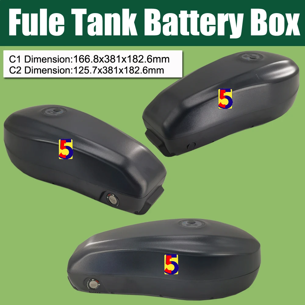 Ebike Fule Tank Battery Box Empty Battery Case 36V/48V/60V/72V 21700/18650 Holder/Ebike Shanshan Canon Battery Case 6pins Plug