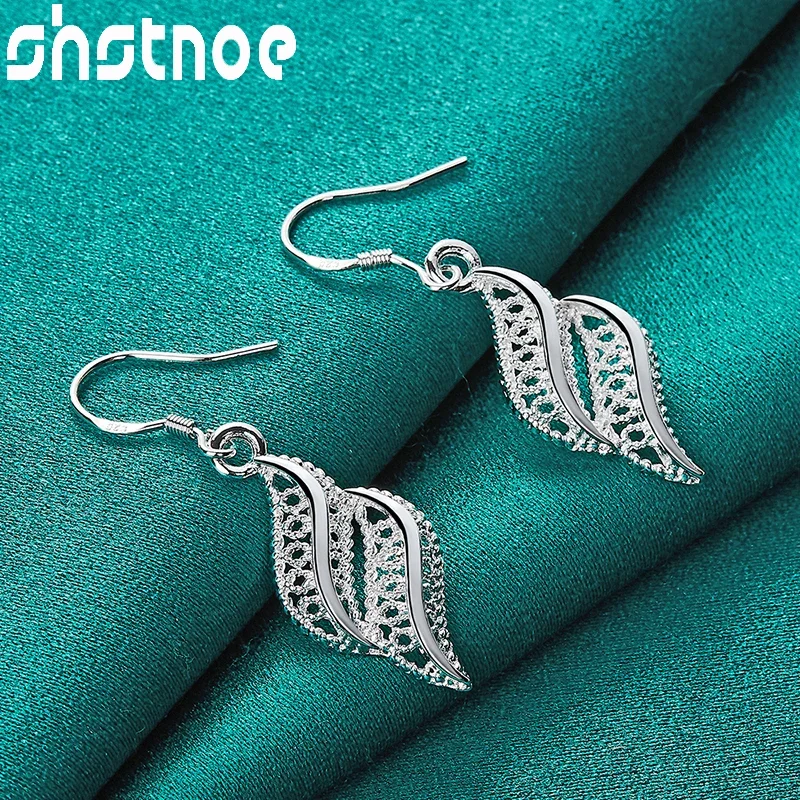 

SHSTONE 925 Sterling Silver Earring High Quality Hollow Retro Waves Drop Earrings For Women Fashion Party Wedding Jewelry Gifts