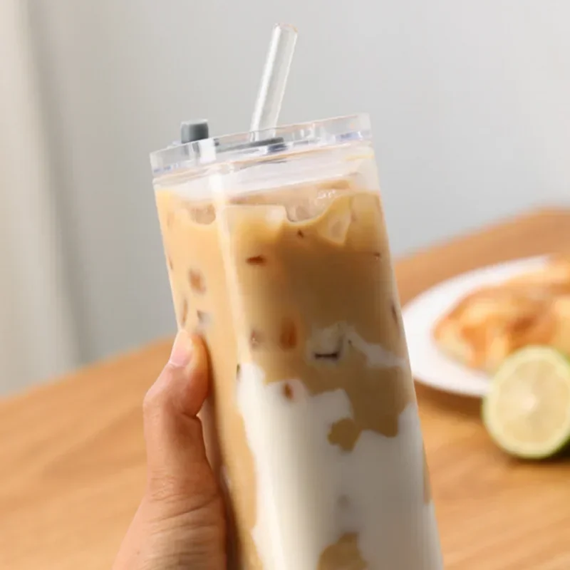400ML Coffee Cup High Borosilicate Heat Resistant Glass Cup Transparent Milk Tea Juice Cup Coffee Mug Home Bar Drinkware Gifts