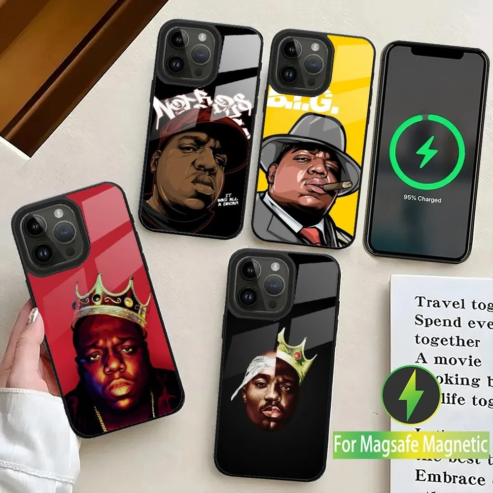 Biggie-iPhone用の大きな磁気電話ケース,Magsafeワイヤレス充電,Mini Magsafe,互換性のあるiPhone 16,15,14,13,12,11,plus,pro,max