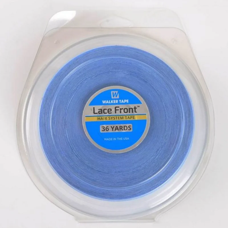 1 rolo de 36 jardas walker azul renda frontal sistema de cabelo fita dupla face rolo de fita adesiva para peruca peruca extensões de cabelo