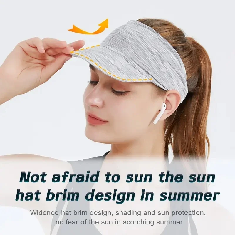 Sun Visor Hat Women Headband Caps Summer Sport Sun Protection Empty Top Ponytail Hat Men Running Tennis Baseball Cap Women Hats