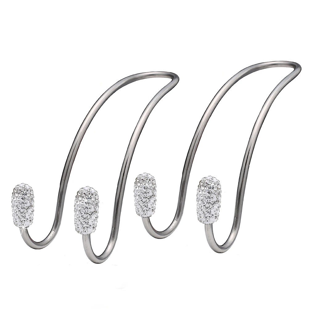 

2 pcs Car Chair Hooks Stainless Steel Double Storage Holders Back Seat Hanging Groceries Clothes Umbrella Handbags Accessories