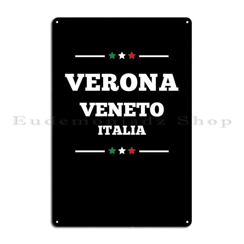 Металлическая табличка-постер Verona Veneto Italia: Декоративная вывеска для кинотеатров и клубов, жестяная табличка-постер