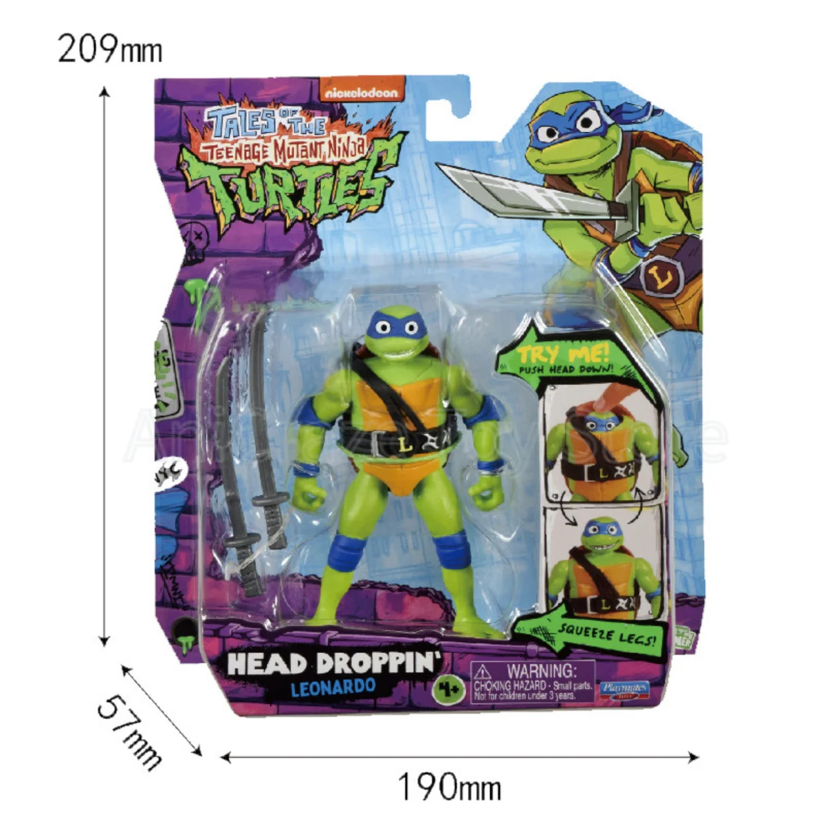 PlayMates Classic Action Figure Head Droppin Turtles Leonardo  Raphael Michaelangelo Donatello Playmates TMNT Figures Model Toys - view 4