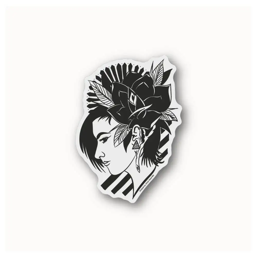 Flower Girl Side Waterproof Stickers For Decorating Car Windows Motorcycles And Computers.
