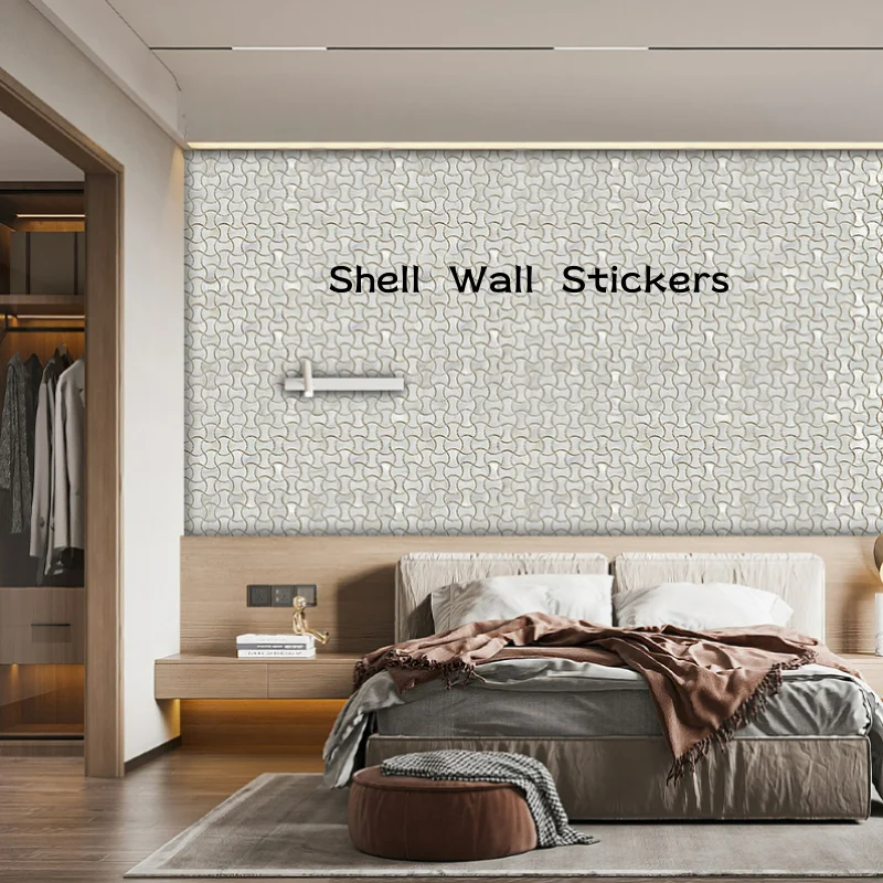 Shell Mosaic Mother Of Pearl Natural Kitchen Backsplash Wallpaper Tile Bathroom Background Shower Decorative Wall Tiles Sheet