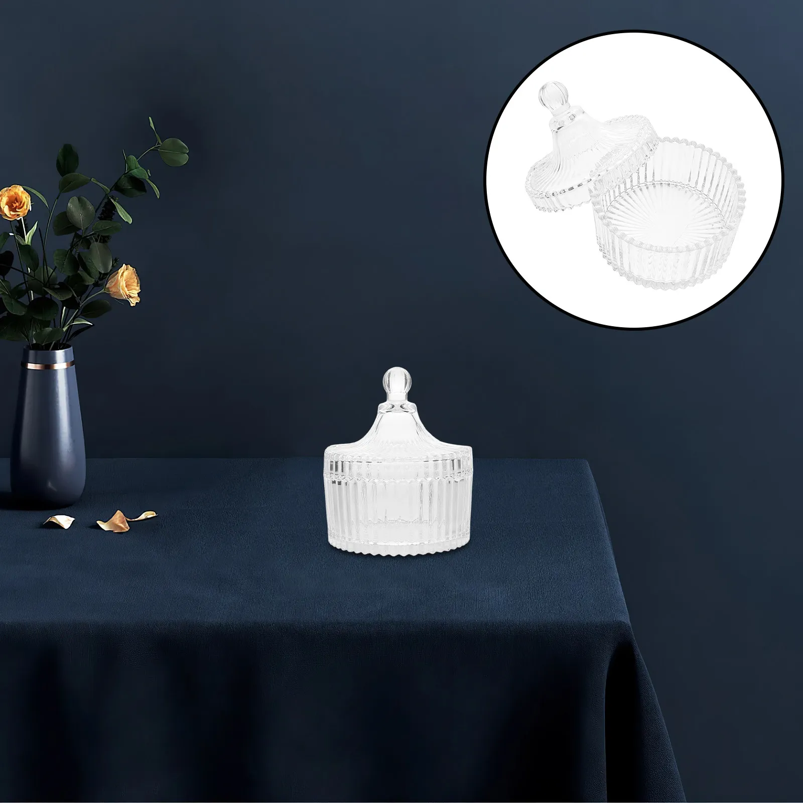 

Стеклянная банка с крышкой в форме юрты, декоративная стеклянная чаша, емкость для ароматерапии, маленькая баночка для украшений, контейнер для косметического порошка