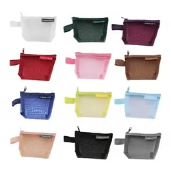 Portable Nylon Transparent Mesh Storage Bag Makeup Bag Lipstick Bag Mini Coin Purse Coin Bag Small Item Bag Cosmetic Bag Women