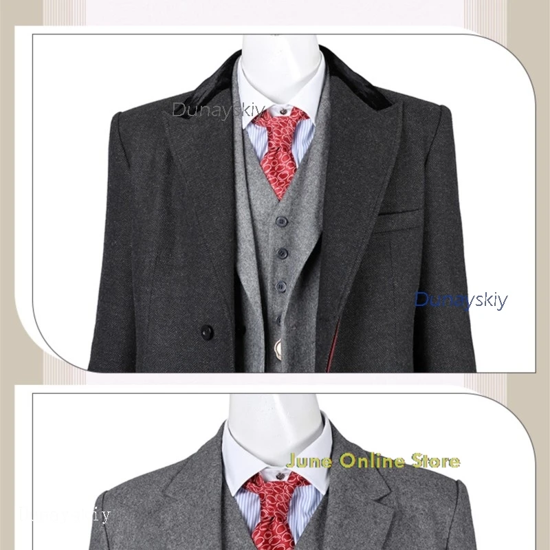 Disfraces y conjuntos completos de Peaky Thomas, disfraz de Michael Shelby, abrigo, chaqueta, conjunto completo, disfraces de drama, disfraces de caballero, disfraz de Halloween