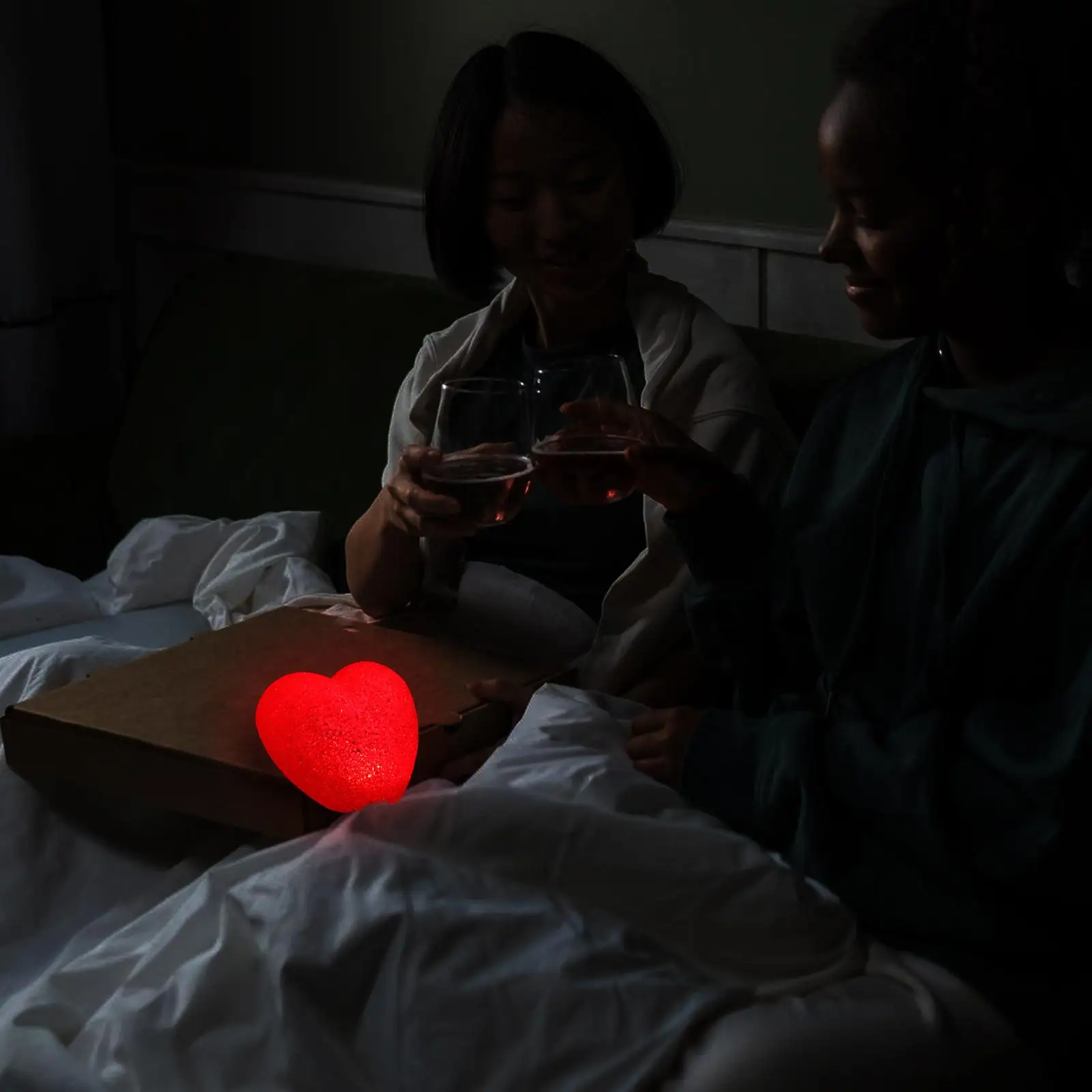 Lampada da notte a forma di cuore rosso, dimensioni 8 cm, decorazione di San Valentino, luce a LED per la casa, giardino, camera da letto, tavolo, lampada da scrivania